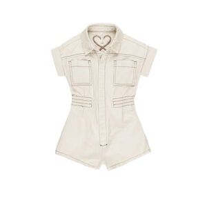Rylee + Cru Cream Collared Romper